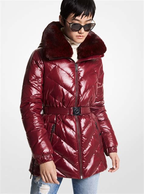 michael kors quilted faux fur trimmed coat|MICHAEL Michael Kors Women's Faux.